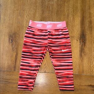 Nike Vibrant Pink and Black Leggings with Elastic Waistband